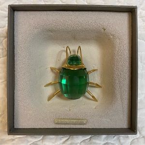 SWAROVSKI Crystal Scarab Beetle Brooch 925 Sterling Silver LIMITED EDITION